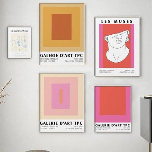 Red Colour Block Art Canvas Paintings Abstract Museum Artwork Posters and Modern Prints Wall Art Pictures for Room Home Decor