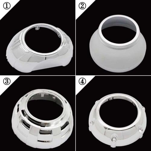 TAOCHIS 3.0 Inch HELLA 3R G5 Koito Q5Bi Xenon Led Projector Lens Shroud with Angel Eyes Hole Retrofit Headlights