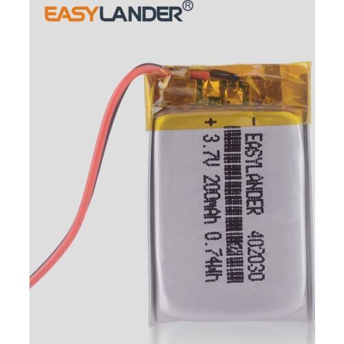 3.7 V 200mah Li Polymer lithium battery 402030 For MP3 player mp4 Bluetooth receiver registrar top DVR Artway AV-390 batteries