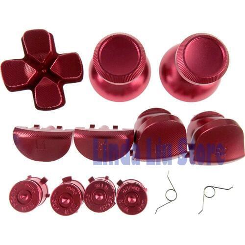 10sets Metal L1 R1 L2 R2 Dpad Bullet Buttons thumbstick cap Aluminum Button with spring for PS4 Controller JDM001 JDS011