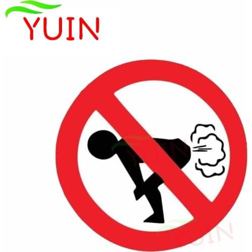 No Farting Car Sticker Funny Decal Personality PVC Window Decoration Motorcycle Auto Accessories Waterproof Decals 12*12cm