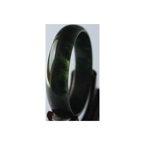Genuine Natural Black Green Jade Bangle Bracelet Fashion Charm Jewellery Accessories Hand-Carved Amulet Gifts for Women Men
