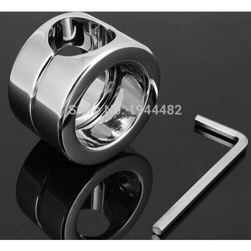 Stainless Steel Penis Delay Ring Metal Ball Weight Scrotum Ring Locking Cock Ring Ball Stretchers For Men Testicular Restraint