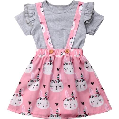 Easter Clothes 2019 Easter Toddler Kid Baby Girl Bunny Soft Clothes Tops Shirt Tutu Skirt Girl Clothes 2PCS