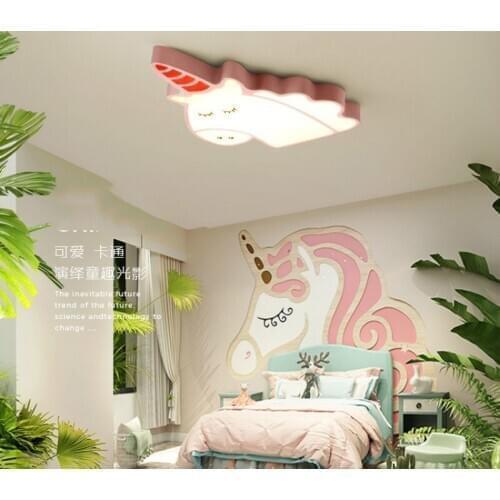 Blue pink Cartoon Unicorn lamp led surface lighting for Children Room Boys & Girls Princess Bedroom house Ceiling Lamps kid lamp