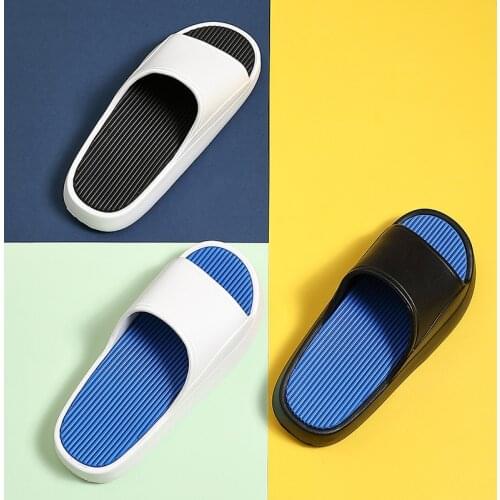 EVA Slides Men 's Slippers Women Thick Platform Summer Indoor Shoes Bathroom Beach Sandals Outside Non-slip Slipper Ladies Shoes