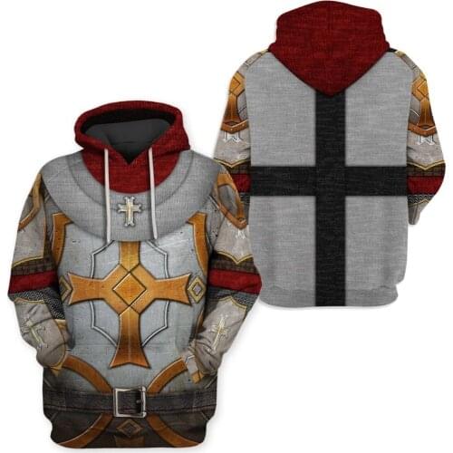 Custom Knight Medieval Armor 3D Print Hoodies Men/Women Knights Templar Harajuku hooddie Sweatshirt Ropa Casual Jacket Pullover