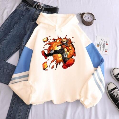 Anime Character Bakugou Katsuki Printed Hoodies My Hero Academia Hoodies Sweatshirts Streetwear Cartoon Winter Fashion Hoodies