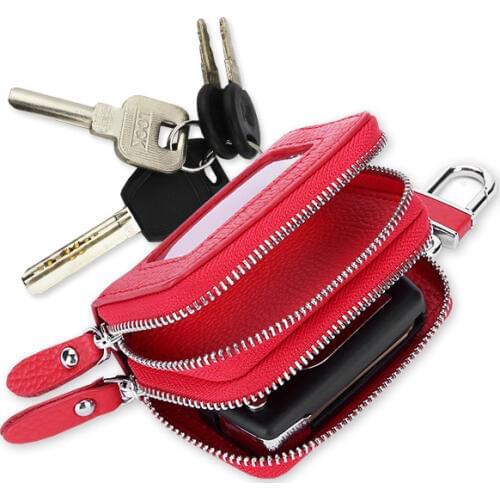 High-Class Leather Excellent Car Key Smart Storaging Organizer Pocket Super Storage Bag For Door Vehicle Keys Coins