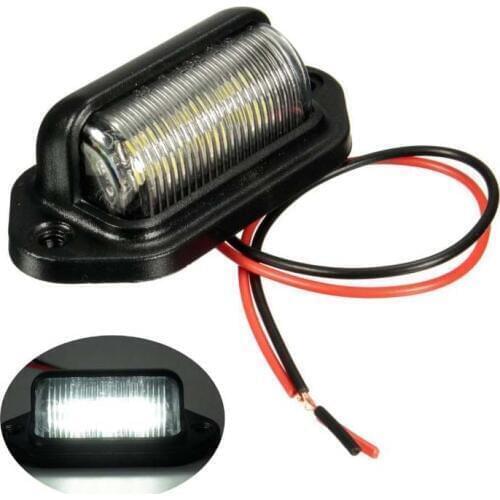 Universal Car 6 LED Number License Plate Tag Light For Motorcycle Boat RV Truck Trailer Lorries Caravan Licence Plate Light Lamp