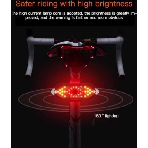 Bike Lamp Bead Bicycle Remote Control Taillight Horn Lamp USB Charging Turn Signals Waterproof Night Riding Safety Warning Light