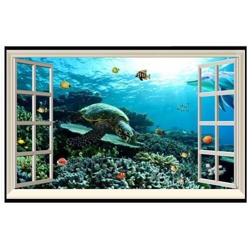 High Quality Hot Sale custom 3d wallpaper murals Hd 3 d underwater world dream TV setting wall decoration TV setting wall decor
