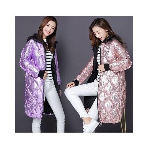 Winter parkas women thicken cotton down long coat with hooded female overcoat padded casual warm outwear