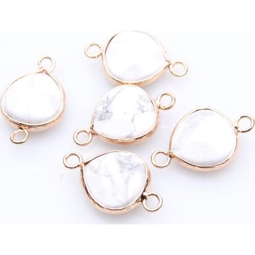 Natural green Stone Lady Pendant White Golden Water Drop Pendant DIY Necklace Bracelet Earrings Jewelry Accessories