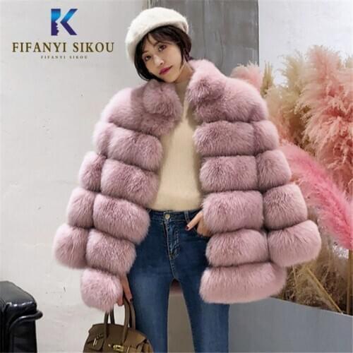 Winter Women Faux Fox Fur Coat Fashion Fur Jacket Luxury Loose Thick Warm Plus Size Oversize Female Plush Coat High quality