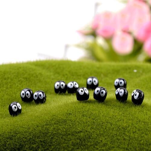 ZOCDOU 15 Pieces Black Coal Ball Fairy Small Statue Moss Doll Toy Child Play House Figurine Court Germ Army Simulation Ornament