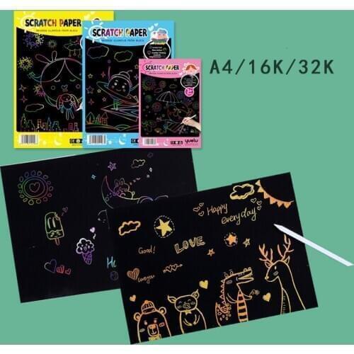 10 Sheets Colorful Scaraping Paper DIY Creative Childrens Painting Education Learing Copying Notebook Scratch Paper Toys