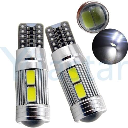 100X T10 W5W 194 192 158 White Blue 10Led 5630 5730 SMD PCB DC 12v Car Auto Parking Light Led W5W Xenon NO OBC ERROR Side Bulb