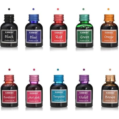 30ml Pure Colorful 30ml Fountain Pen Ink Refilling Smooth Liquid Inks Stationery School 10 colors Student teacher ink Office ink
