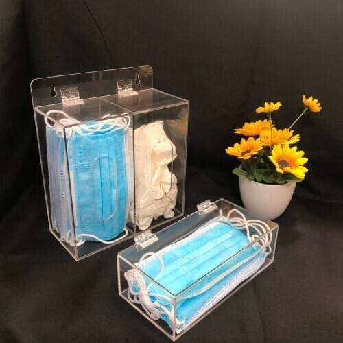 Acrylic transparent box disposable latex glove box household hat mask nose mask box acrylic desktop storage box