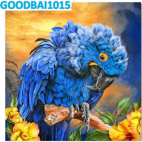 5D DIY Diamond Painting Blue Parrot Full Square/Round Drill Diamond Embroidery Mosaic Home Decor Cross Stitch Kits Gift