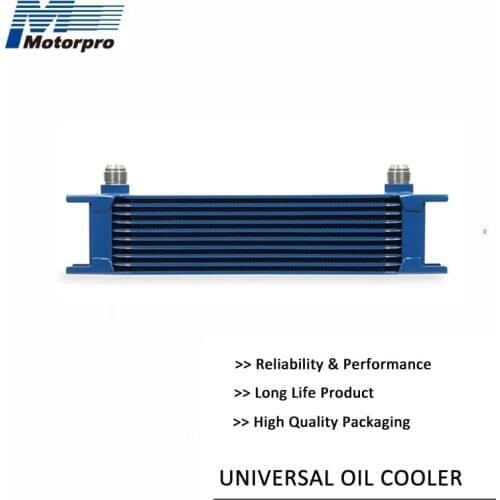 Aluminum Universal Engine Transmission 10 Rows Oil Cooler Kit AN10 Blue Paint-Motorpro