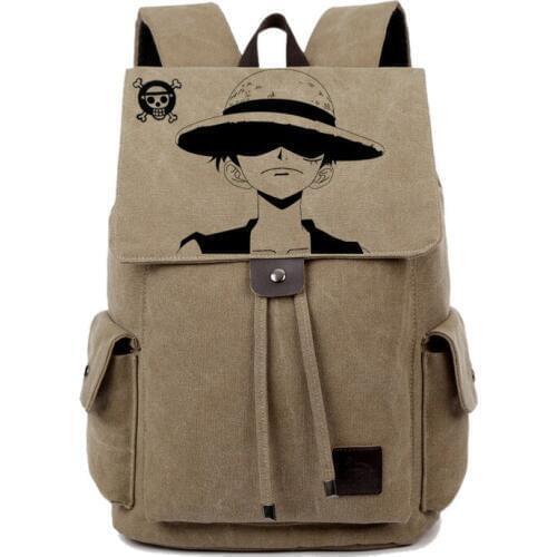 Anime One Piece Cosplay Student bag college wind shoulder bag men and women backpack graffiti canvas bag
