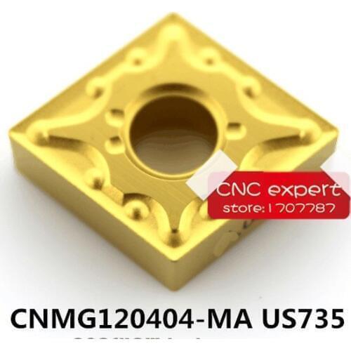 Free delivery, 10PCS CNMG120404-MA US735/CNMG120408-MA US735,Suitable for MCLNR/MCKNR,Suitable for processing stainless steel