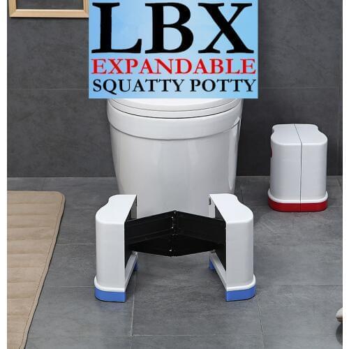 LBX Exclusive Adjustable Expandable Squatty Potty High Quality Foldable Plastic Toilet Stool Pad Footstool 44*23*20cm