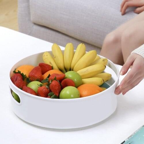 Hot XD-Deep Lazy Susan Turntable Food Storage Bin Fruit Display Tray Rotating Organizer for Kitchen Pantry Cabinet Refriger