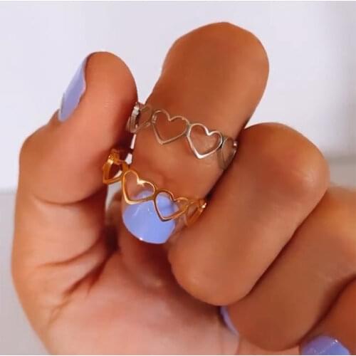 ICFTZWE Forever Love Heart Ring Stainless Steel Rings For Women Gold Color Jewelry Wedding Gift Idea Drop Shipping