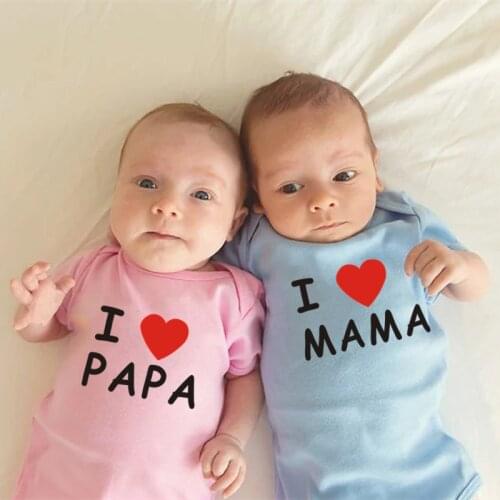 Toddler Girl Summer Baby Clothes New Born Baby Romper Cotton Jumpsuits Love Papa Mama Newborn Costume Boy Clothing for Babies