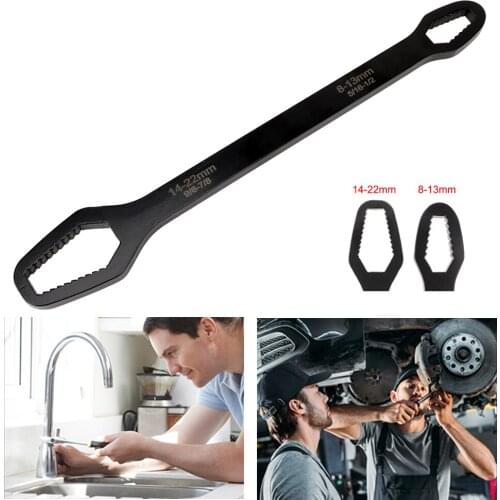 LEEPEE 45# Stailless Steel Repairing Tools Torx Wrench Adjustable Glasses Wrench Ratchet Spanner for Motorcycle Car 8-22mm