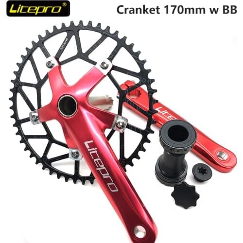 LP litepro Foldable Bicycle modification Single disc 170mm 130 BCD Crankset Crank w BB Bottom Bracket road bike MTB parts