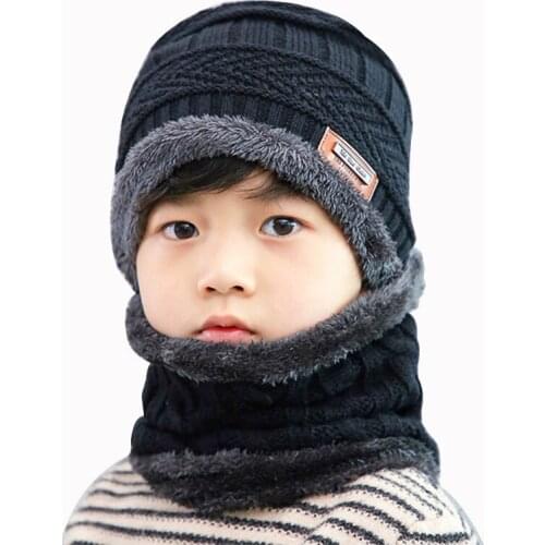 Neck Warmer Winter Hat Knit Cap Scarf Cap Winter Hats For Boy Knitted Hat Girl Beanie Knit Hat Skullies Beanies