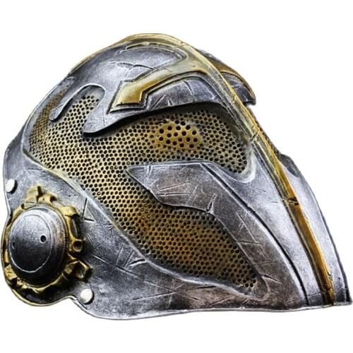 Templar Mask Halloween Theme Resin Protective Mask Personality Party Cosplay Costume Mask Performance Prom Props Supplies Masque