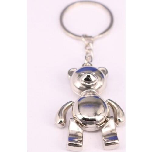 Metal bear keychains lovely zinc alloy animal teddy key chain for girl key rings women handbag charm accessory drop shipping