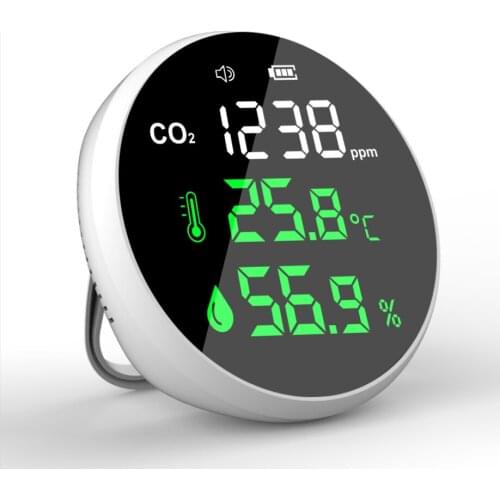Mini CO2 Meter Indoor CO2 Meter Temperature Carbon Dioxide Detector NDIR Sensor Date Logger 400~5000ppm Range