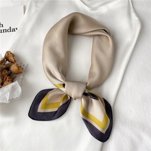 Fashion Silk Shawl Square Satin Scarf Lady Female Hair Band Women Head Wraps Headband Print Neckerchief Design Headscarf Bandana