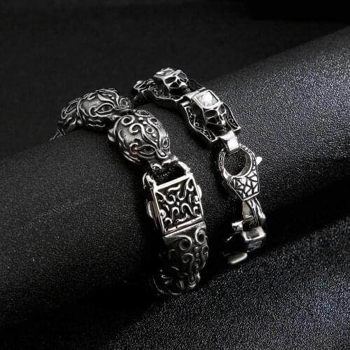 Jewels Store Unique Skull 316L Stainless Steel Bracelet Men High Quality Punk Skeleton Jewelry Gifts For Man