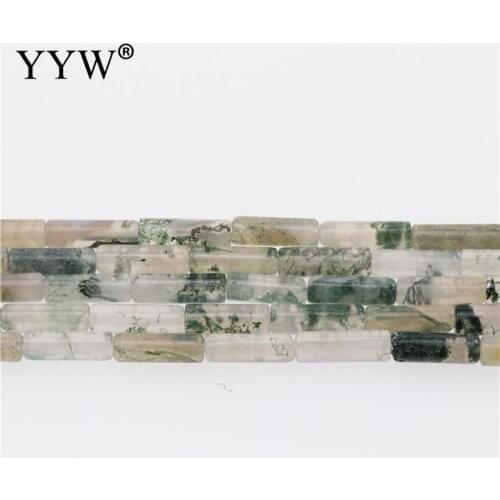 2020 New Wholesale Natural Stone Beads Green Tree Agates Beads For Jewelry Making Beadwork DIY necklace Bracelet 4x13mm