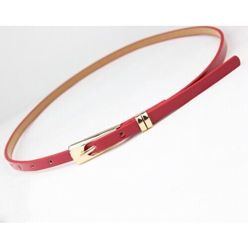 New 8 Colors Thin Pu Leather Belt Female Red Brown Black White Yellow Waist Belts For Women Dress Strap Wholesale