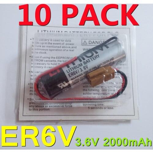 10 PACK New Fresh Original Industrial Battery Pack With Brown Plug For TOSHIBA ER6V 3.6V 2000mAh Batteries