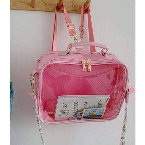 Clear Front Pocket Transparent Cute Wild Backpack Large Capacity Multipurpose X5XA