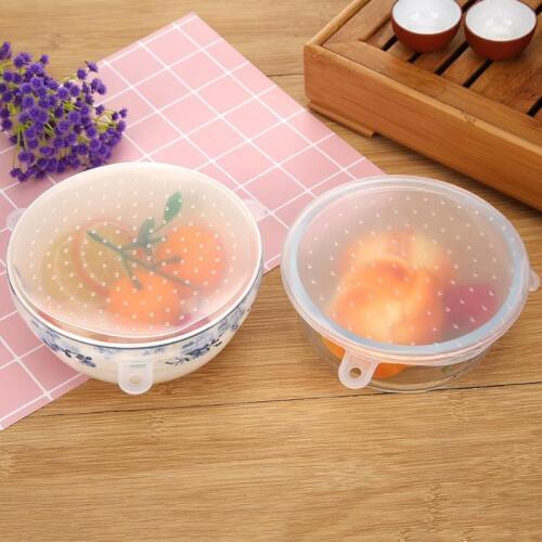 6Pcs/set Silicone Stretch Lids Food Fresh Wrap Bowl Pot Cover Cup Lid Kitchen Gadgets Household Cooking Tools Accessories