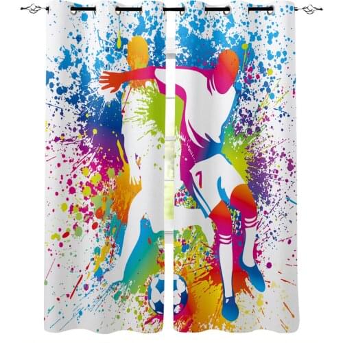 Soccer Football Game Sport Modern Blackout Curtains For Living Room Bedroom Window Treatment Blinds Drapes Kitchen Curtains