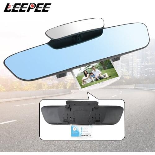 Universal Car Rear Rearview Mirror Anti Dazzle Auxiliary Multifunctional Blue Mirror Rear View Stop Sign Photo Frame Double lens