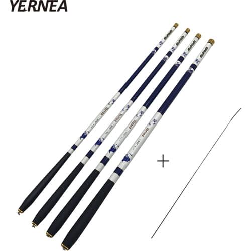Yernea 99% Carbon Fishing Rod Carbon Fiber Ultra-Light Carp Telescopic Fishing Pole 3.6M 4.5M 5.4M 6.3M +1 Spare Top Tips Rod
