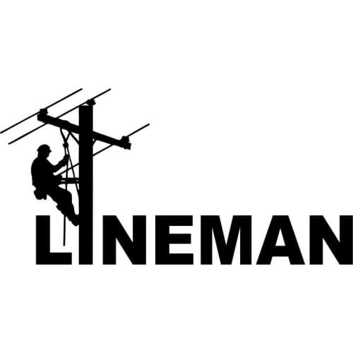 15.5cm*7.7cm LINEMAN Electrician Journeyman Power Pole Funny Car Sticker Black/Silver Vinyl Decals S6-3887