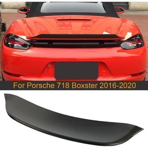 Carbon Fiber Rear Trunk Boot Lip Wing Spoiler For Porsche 718 Boxster 2016 - 2020 Car Rear Trunk Spoiler Wing Black FRP